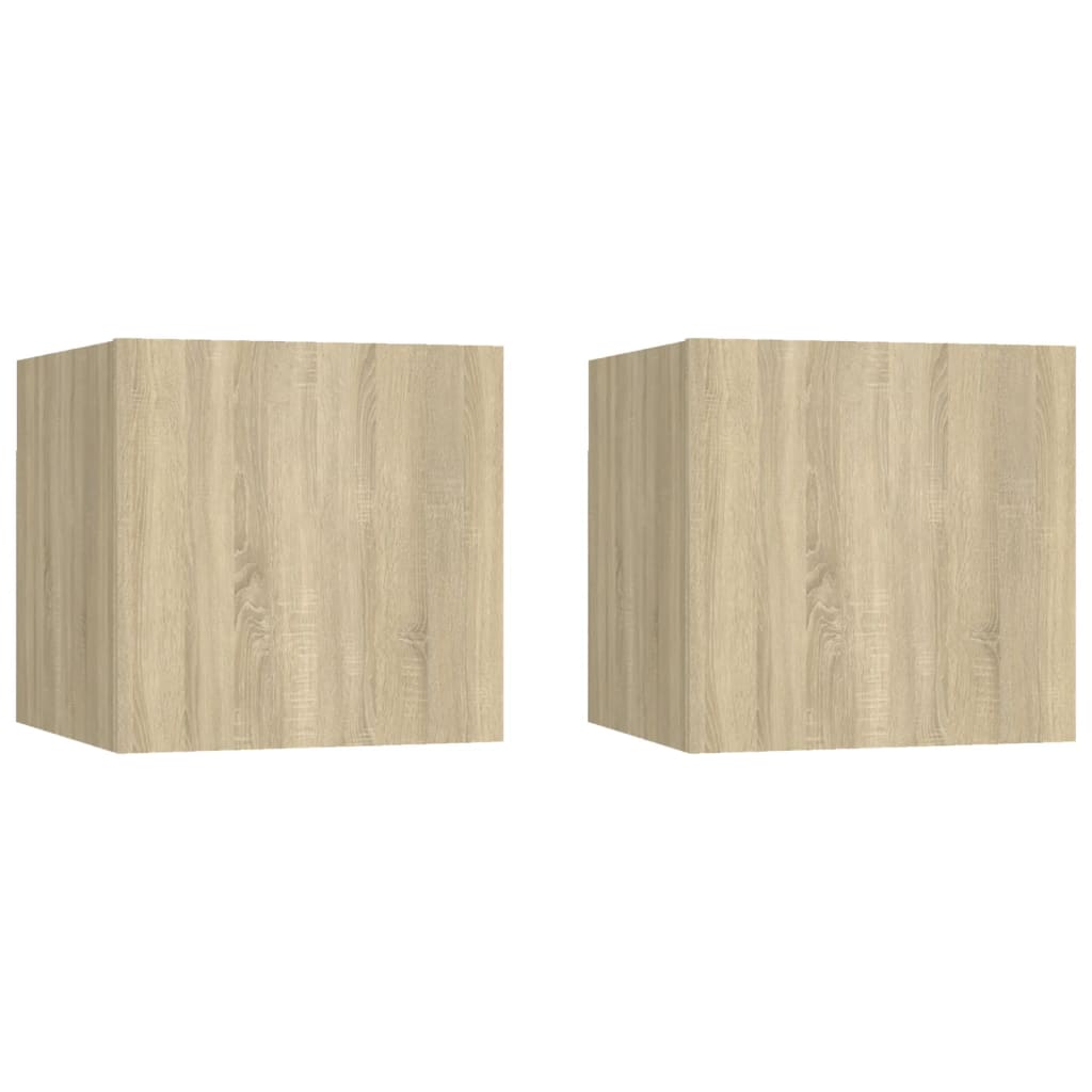 Tables de chevet 2pcs Chêne sonoma 30,5x30x30cm Bois ingénierie