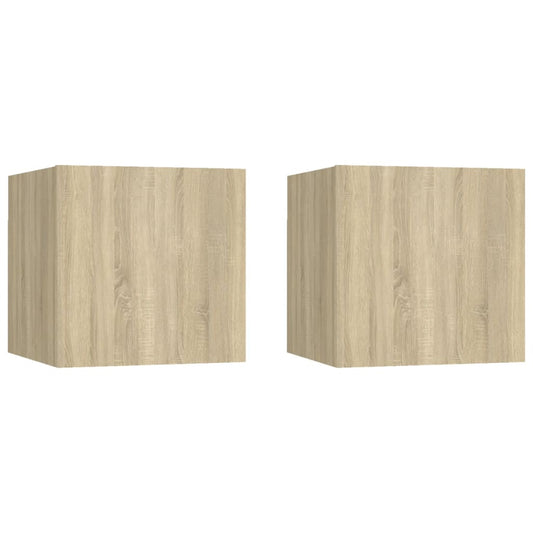 Tables de chevet 2pcs Chêne sonoma 30,5x30x30cm Bois ingénierie