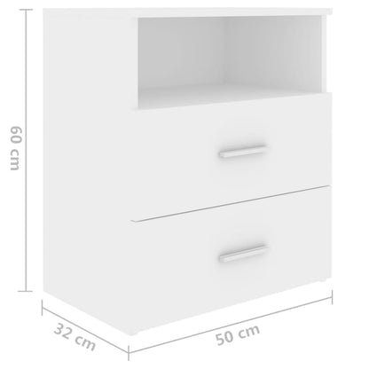 Table de chevet Blanc 50x32x60 cm