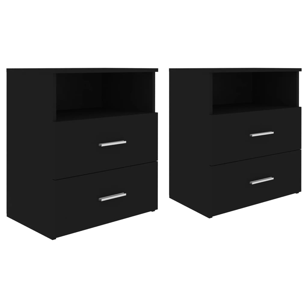 Tables de chevet 2 pcs Noir 50x32x60 cm