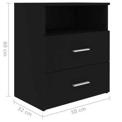 Tables de chevet 2 pcs Noir 50x32x60 cm