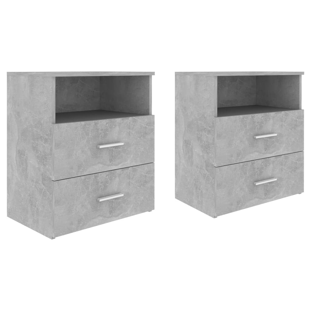 Tables de chevet 2 pcs Gris béton 50x32x60 cm