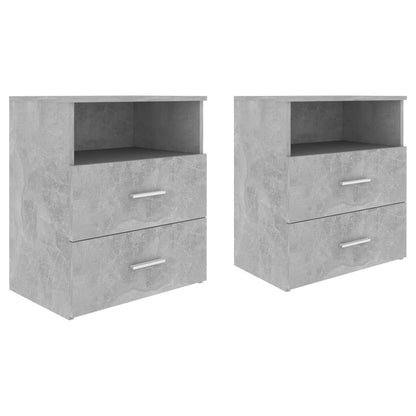 Tables de chevet 2 pcs Gris béton 50x32x60 cm