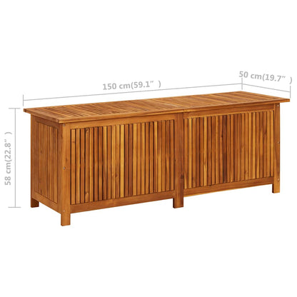 Boîte de rangement de jardin 150x50x58 cm Bois d'acacia solide