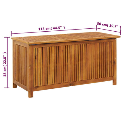 Boîte de rangement de jardin 113x50x58 cm Bois d'acacia solide