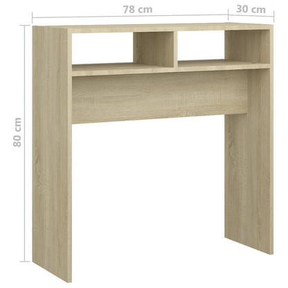 Table console chêne sonoma 78x30x80 cm bois d'ingénierie