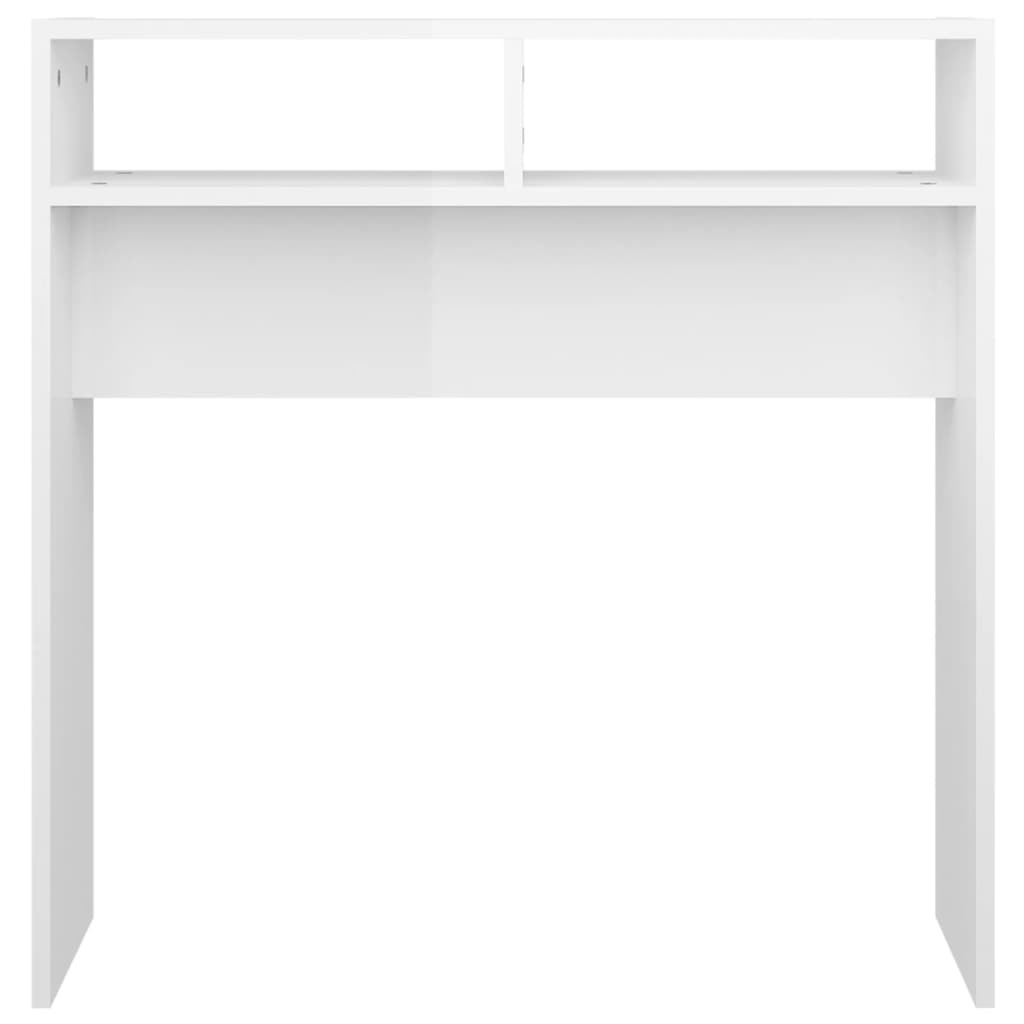 Table console Blanc brillant 78x30x80 cm Aggloméré