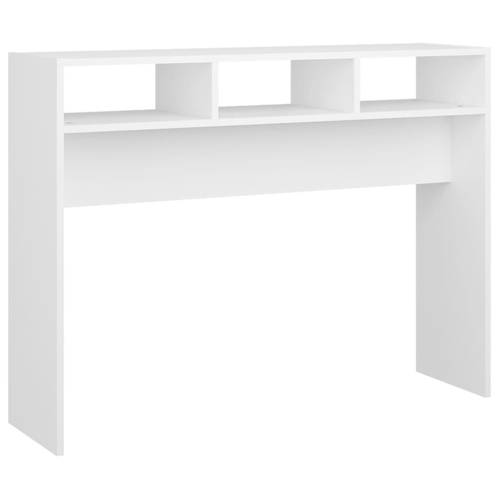 Table console blanc 105x30x80 cm bois d'ingénierie