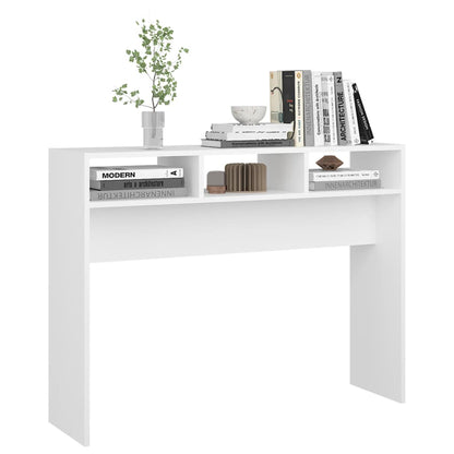 Table console blanc 105x30x80 cm bois d'ingénierie