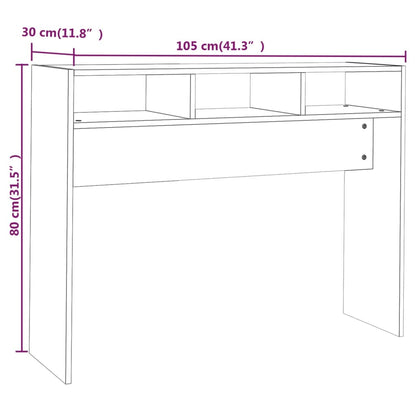 Table console blanc 105x30x80 cm bois d'ingénierie