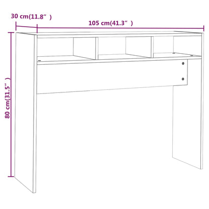 Table console noir 105x30x80 cm bois d'ingénierie