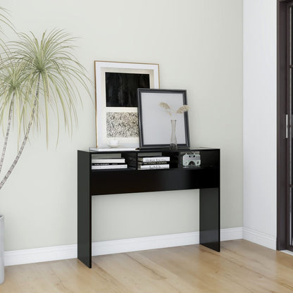 Table console noir 105x30x80 cm bois d'ingénierie