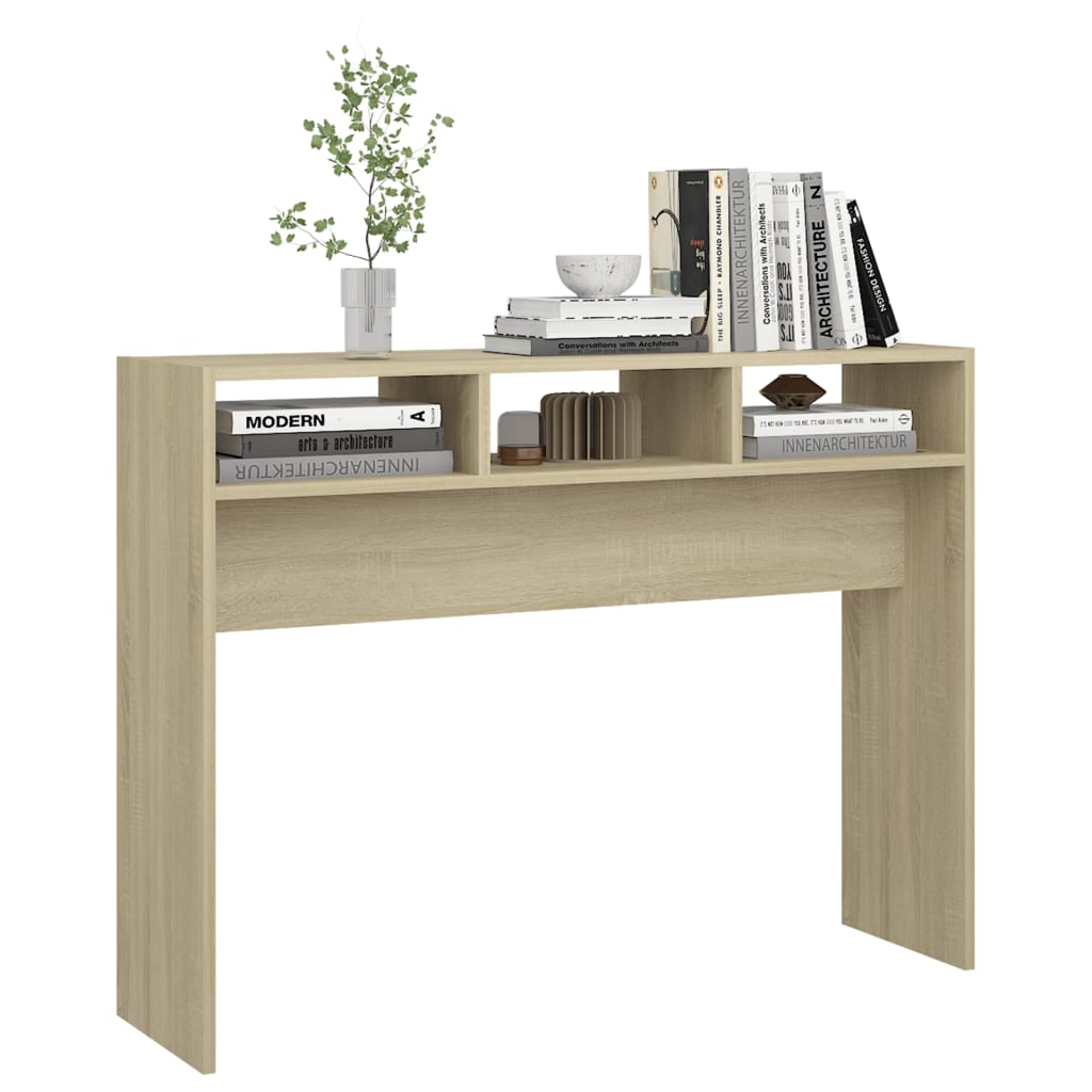 Table console chêne sonoma 105x30x80 cm bois d'ingénierie