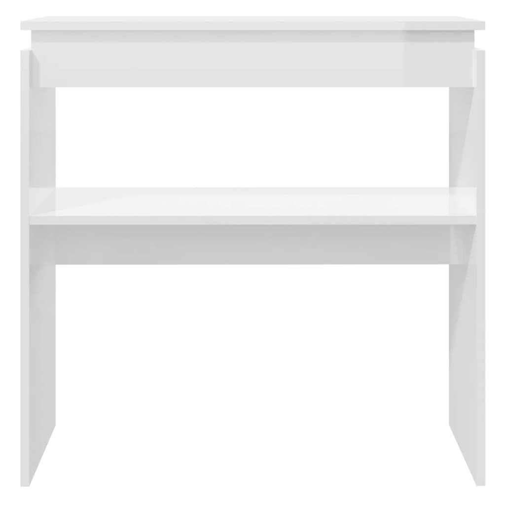 Table console blanc brillant 80x30x80 cm bois d'ingénierie