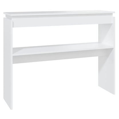 Table console blanc 102x30x80 cm bois d'ingénierie