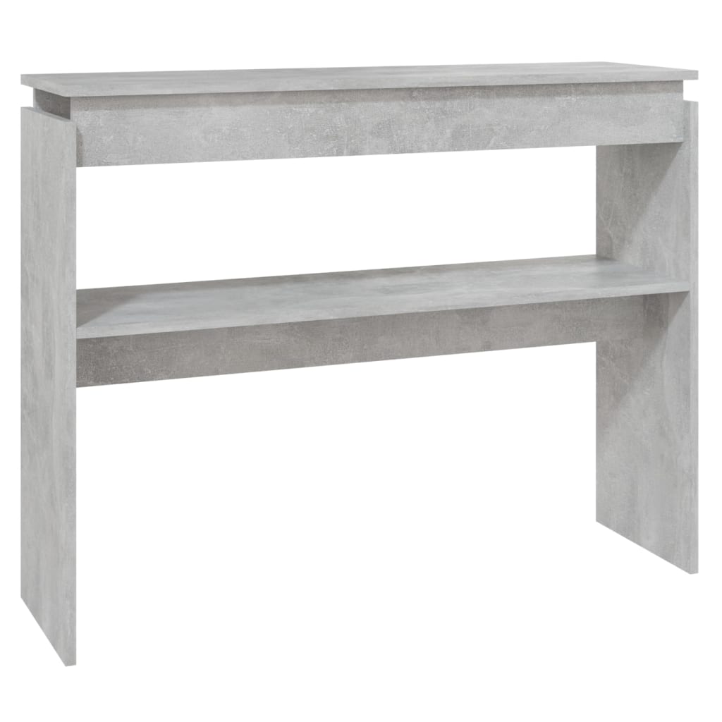 Table console gris béton 102x30x80 cm bois d'ingénierie