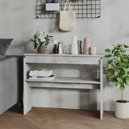 Table console gris béton 102x30x80 cm bois d'ingénierie