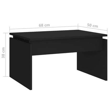 Table basse noir 68x50x38 cm bois d'ingénierie