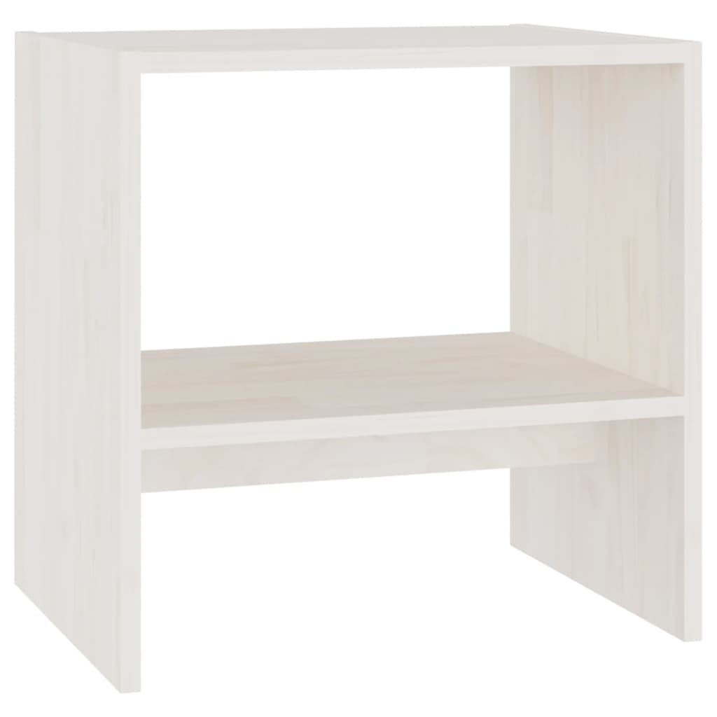 Table de chevet Blanc 40x30,5x40 cm Bois de pin massif