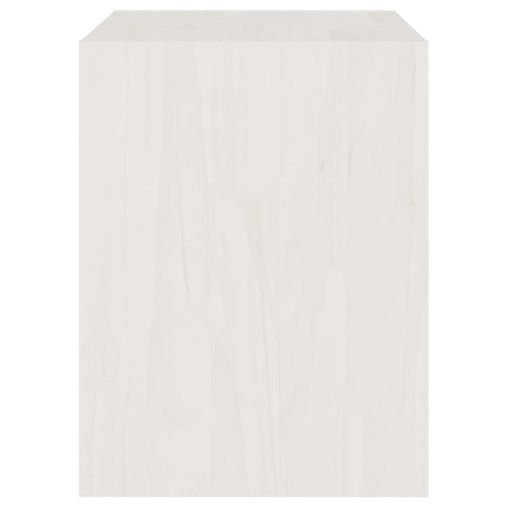 Table de chevet Blanc 40x30,5x40 cm Bois de pin massif