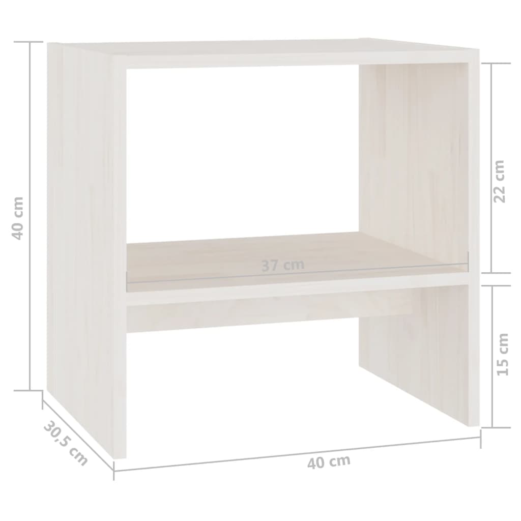 Table de chevet Blanc 40x30,5x40 cm Bois de pin massif