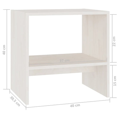 Table de chevet Blanc 40x30,5x40 cm Bois de pin massif