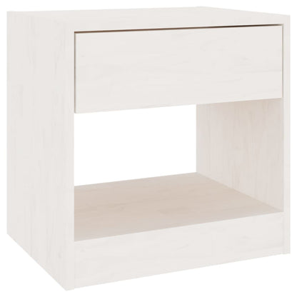 Table de chevet Blanc 40x31x40 cm Bois de pin massif