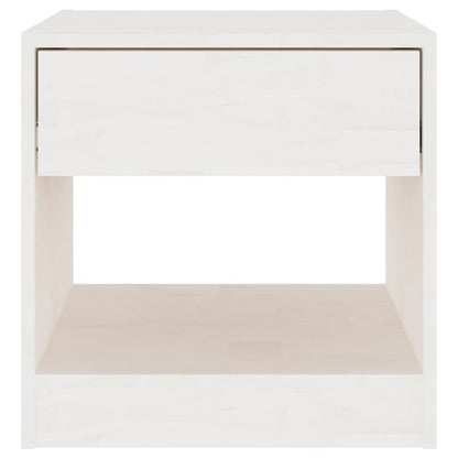 Table de chevet Blanc 40x31x40 cm Bois de pin massif