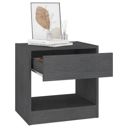 Tables de chevet 2 pcs Gris 40x31x40 cm Bois de pin massif