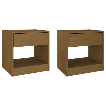 Tables de chevet 2 pcs Marron miel 40x31x40 cm Bois de pin