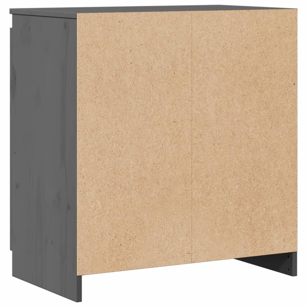 Armoire latérale gris 60x36x65 cm bois de pin massif