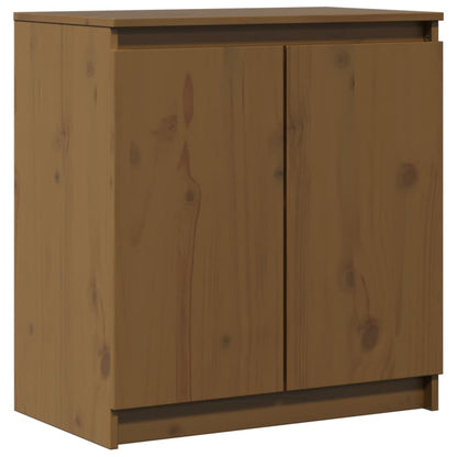 Armoire latérale marron miel 60x36x65 cm bois de pin massif