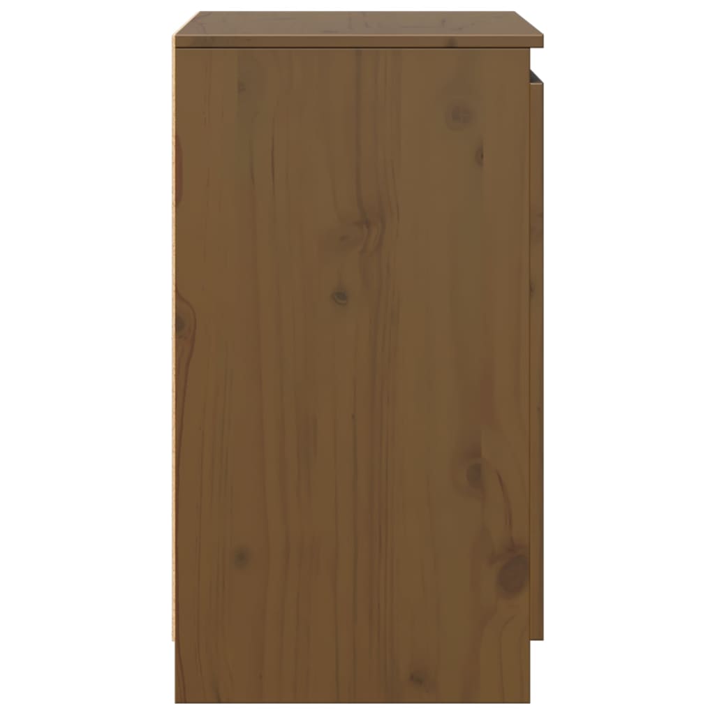 Armoire latérale marron miel 60x36x65 cm bois de pin massif