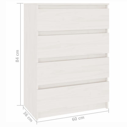 Armoire d'appoint Blanc 60x36x84 cm Bois de pin massif