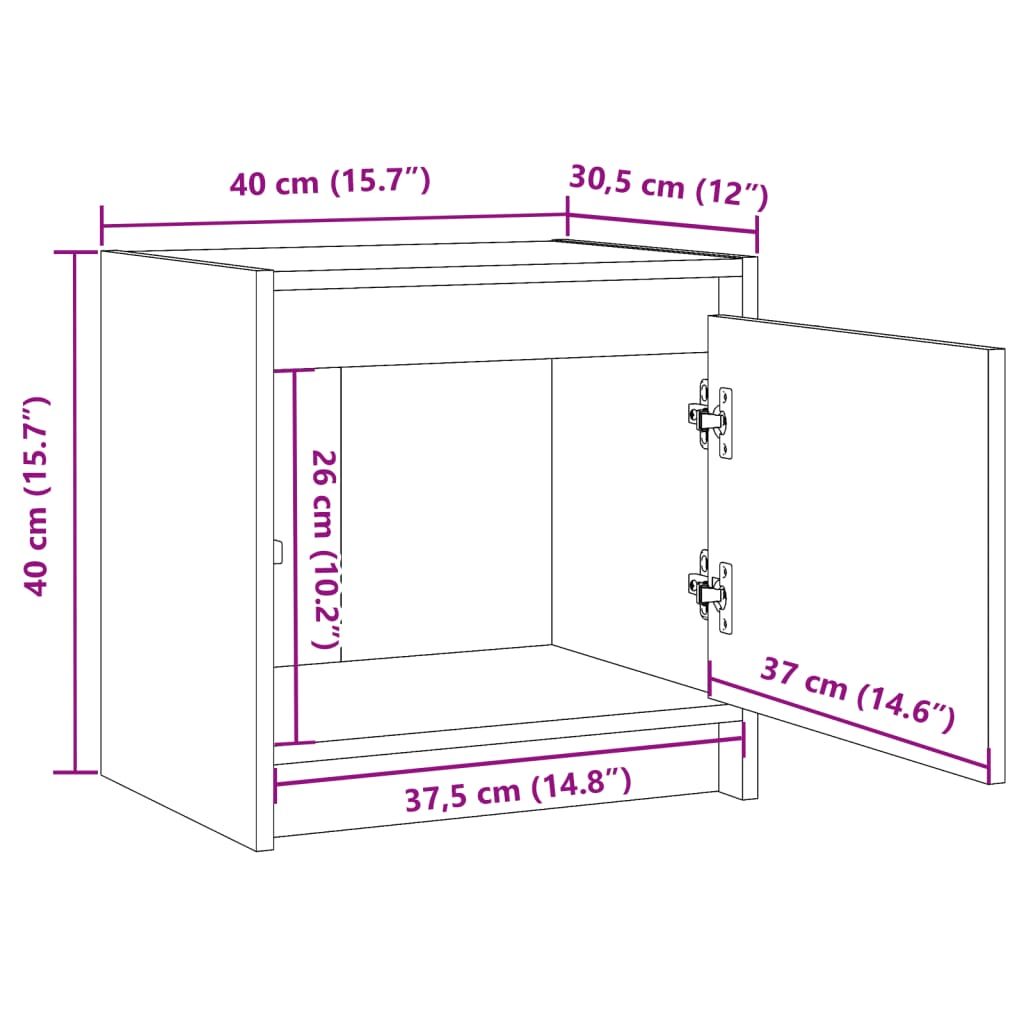 Table de chevet 40x30,5x40 cm bois de pin massif