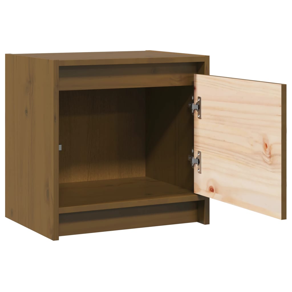 Table de chevet Marron miel 40x30,5x40 cm Bois de pin massif