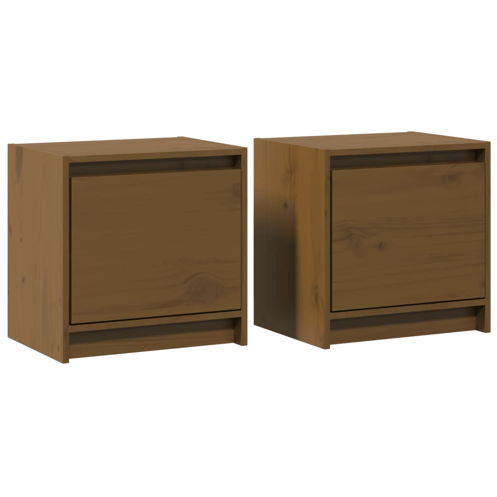 Tables de chevet 2 pcs Marron miel 40x30,5x40 cm Bois de pin