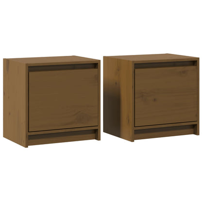 Tables de chevet 2 pcs Marron miel 40x30,5x40 cm Bois de pin