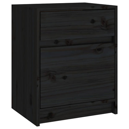 Tables de chevet 2 pcs Noir 40x31x50 cm Bois de pin massif