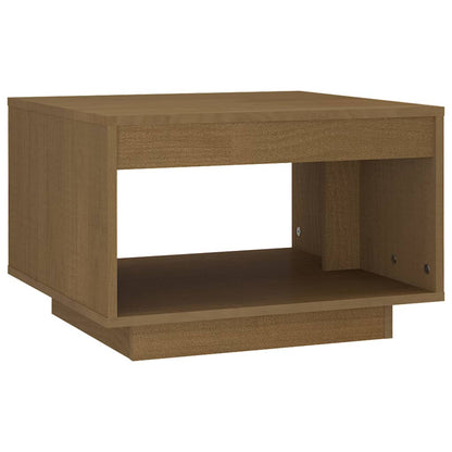 Table basse marron miel 50x50x33,5 cm bois de pin massif