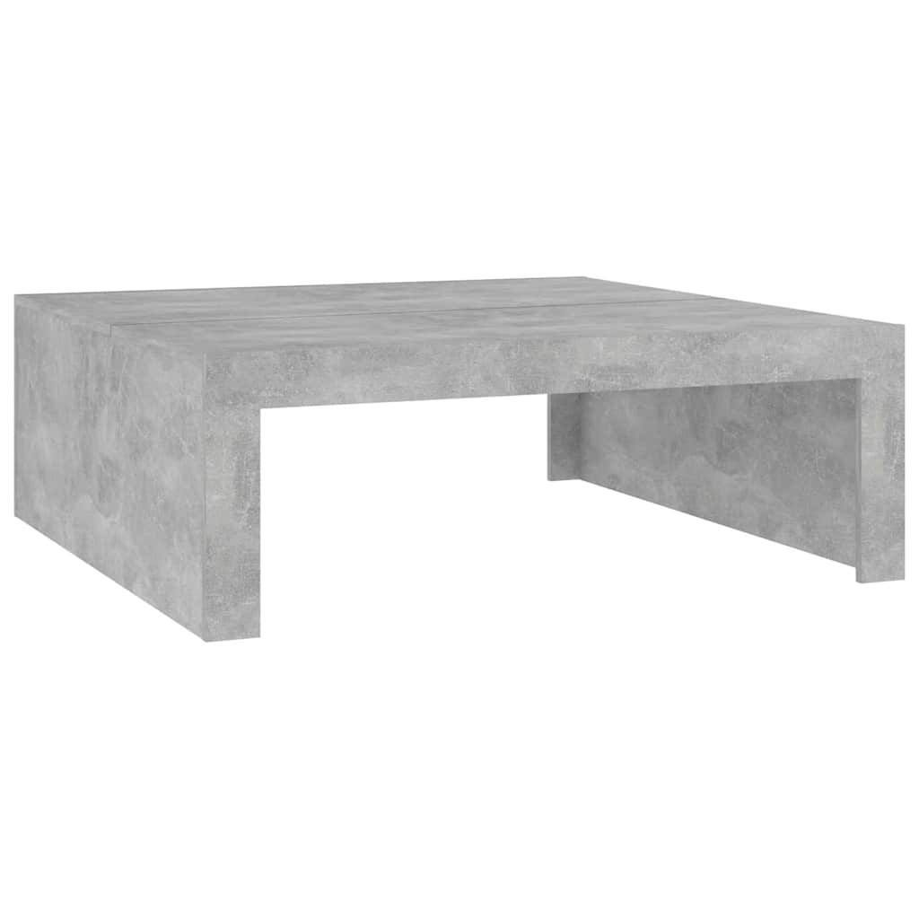 Table basse gris béton 100x100x35 cm bois d'ingénierie