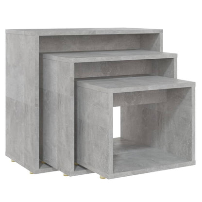 Tables gigognes 3 pcs Gris béton Aggloméré