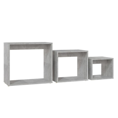 Tables gigognes 3 pcs Gris béton Aggloméré