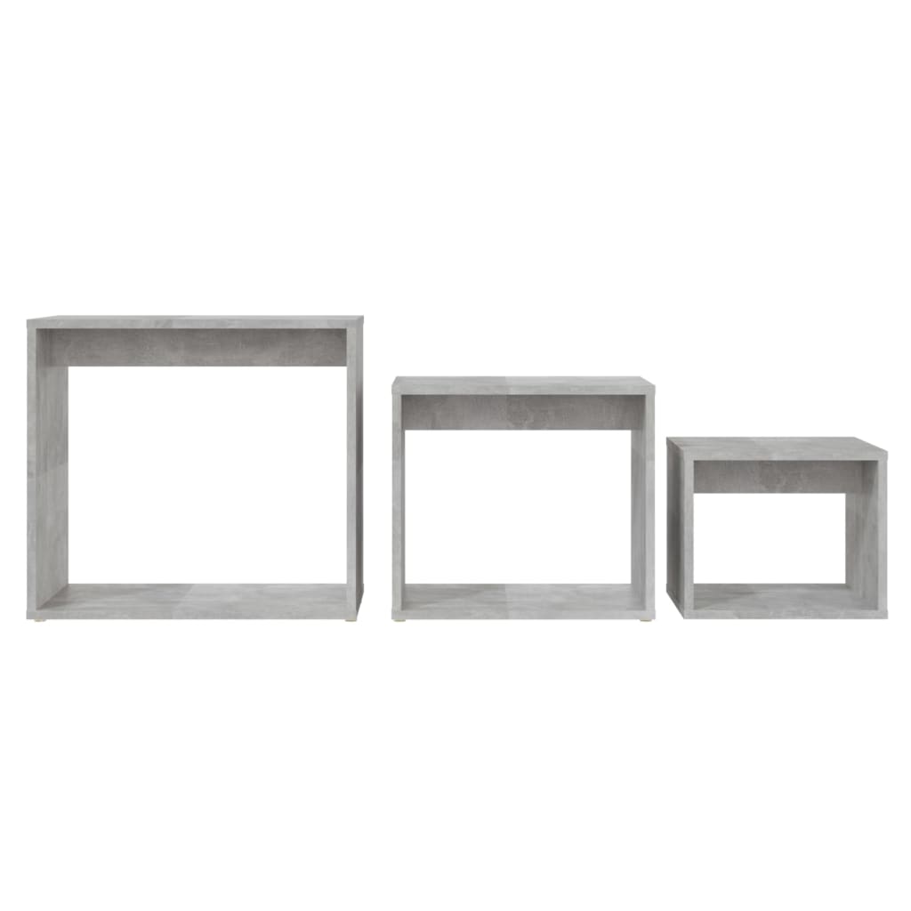 Tables gigognes 3 pcs Gris béton Aggloméré