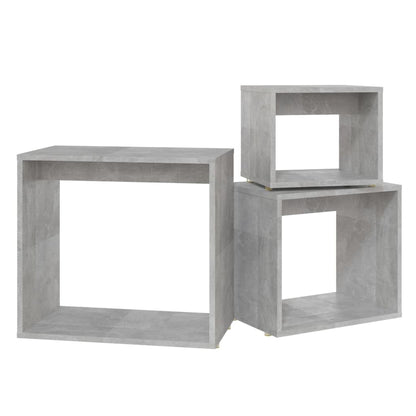 Tables gigognes 3 pcs Gris béton Aggloméré