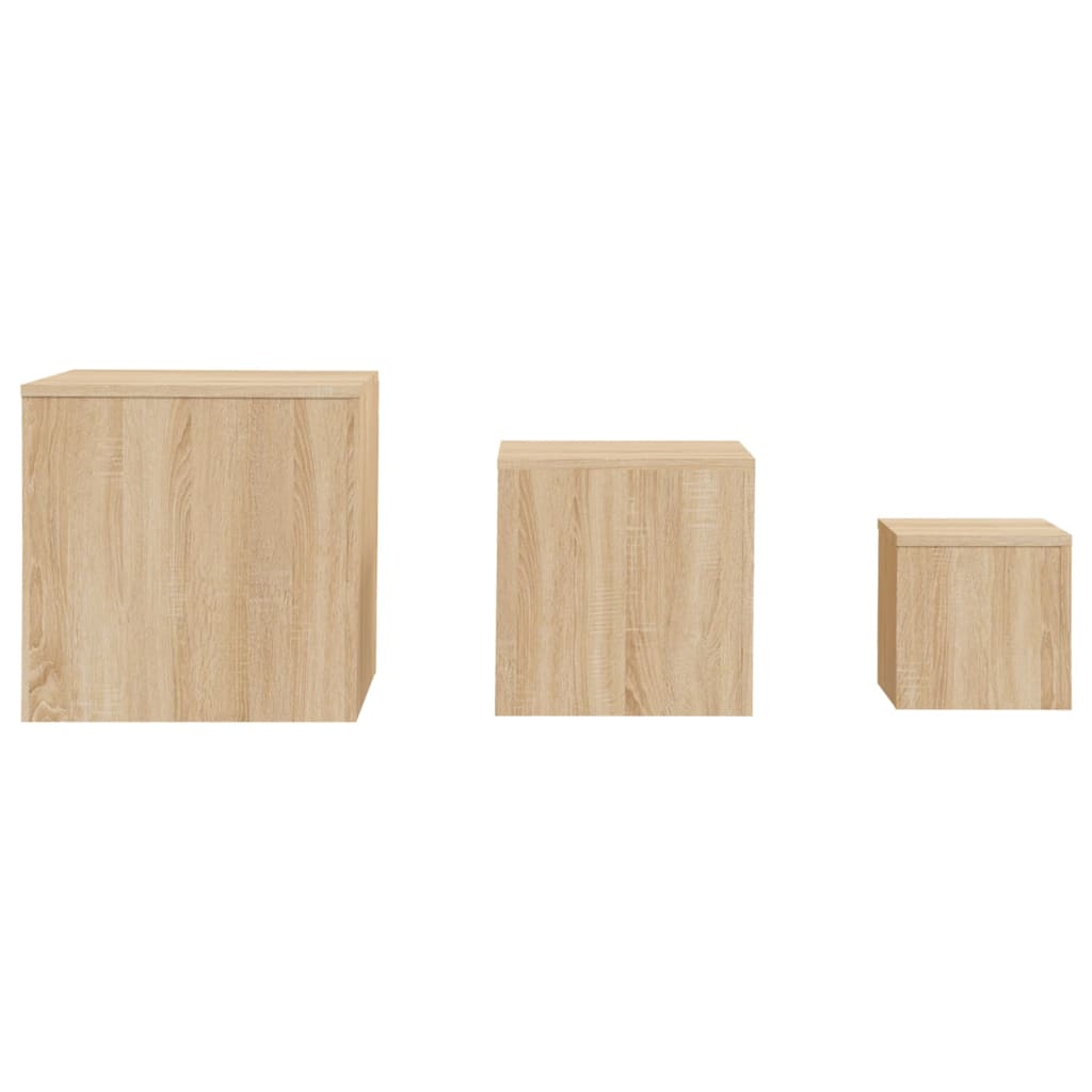 Tables d'appoint 3 pcs Chêne Sonoma Aggloméré