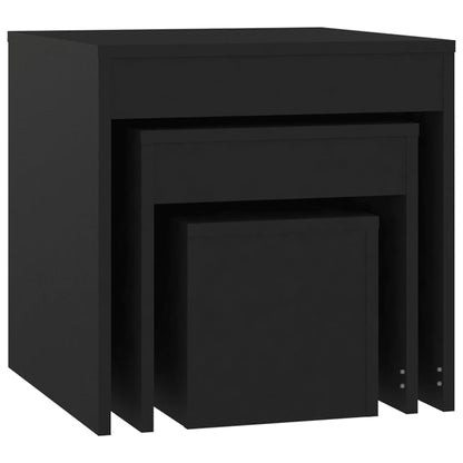 Tables gigognes 3 pcs Noir Aggloméré