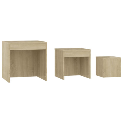 Tables gigognes 3 pcs Chêne sonoma Aggloméré