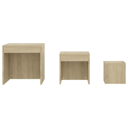 Tables gigognes 3 pcs Chêne sonoma Aggloméré