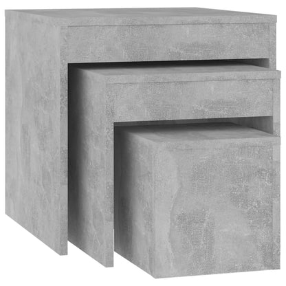 Tables gigognes 3 pcs Gris béton Aggloméré